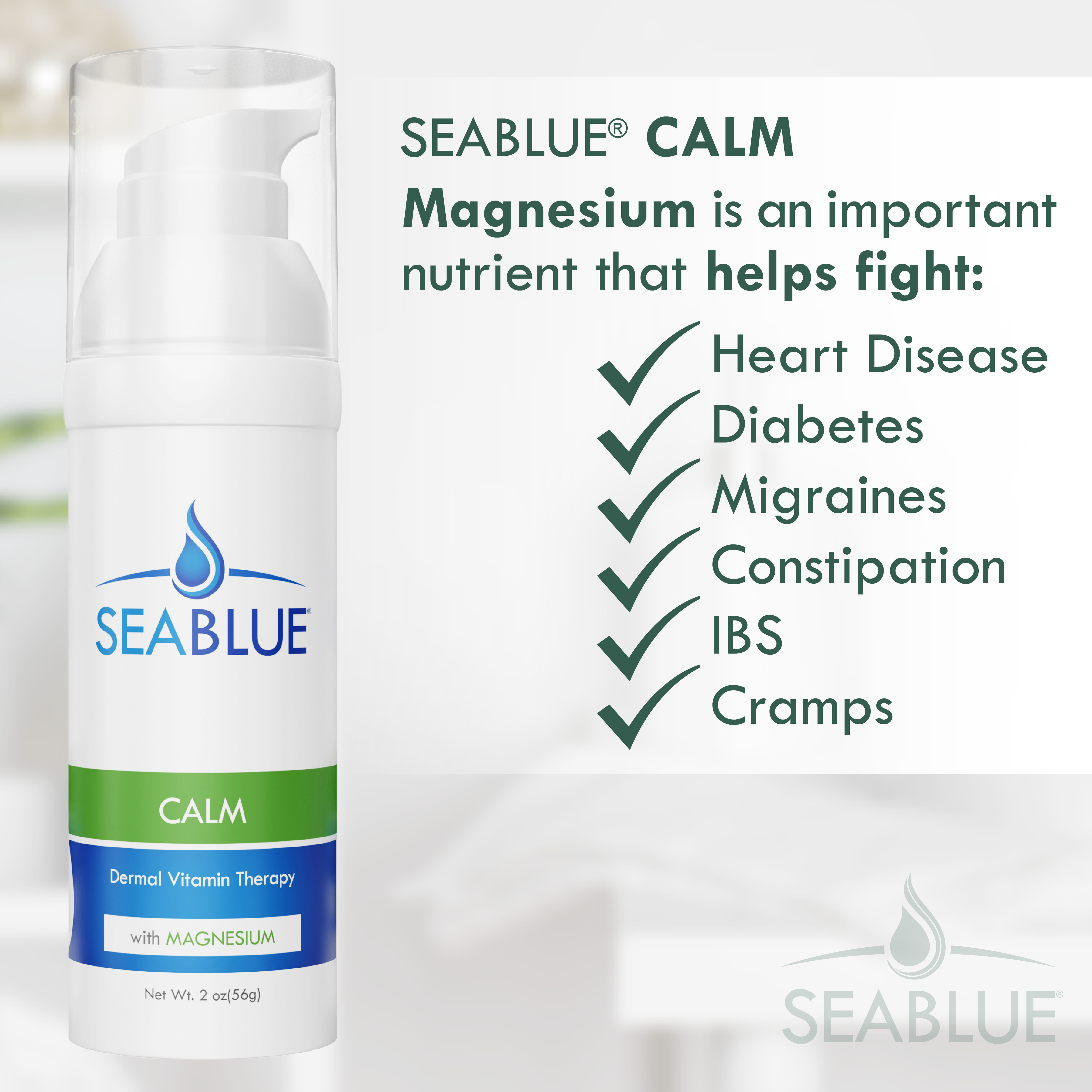 SEABLUE® Calm Dermal Vitamin Cream with Magnesium