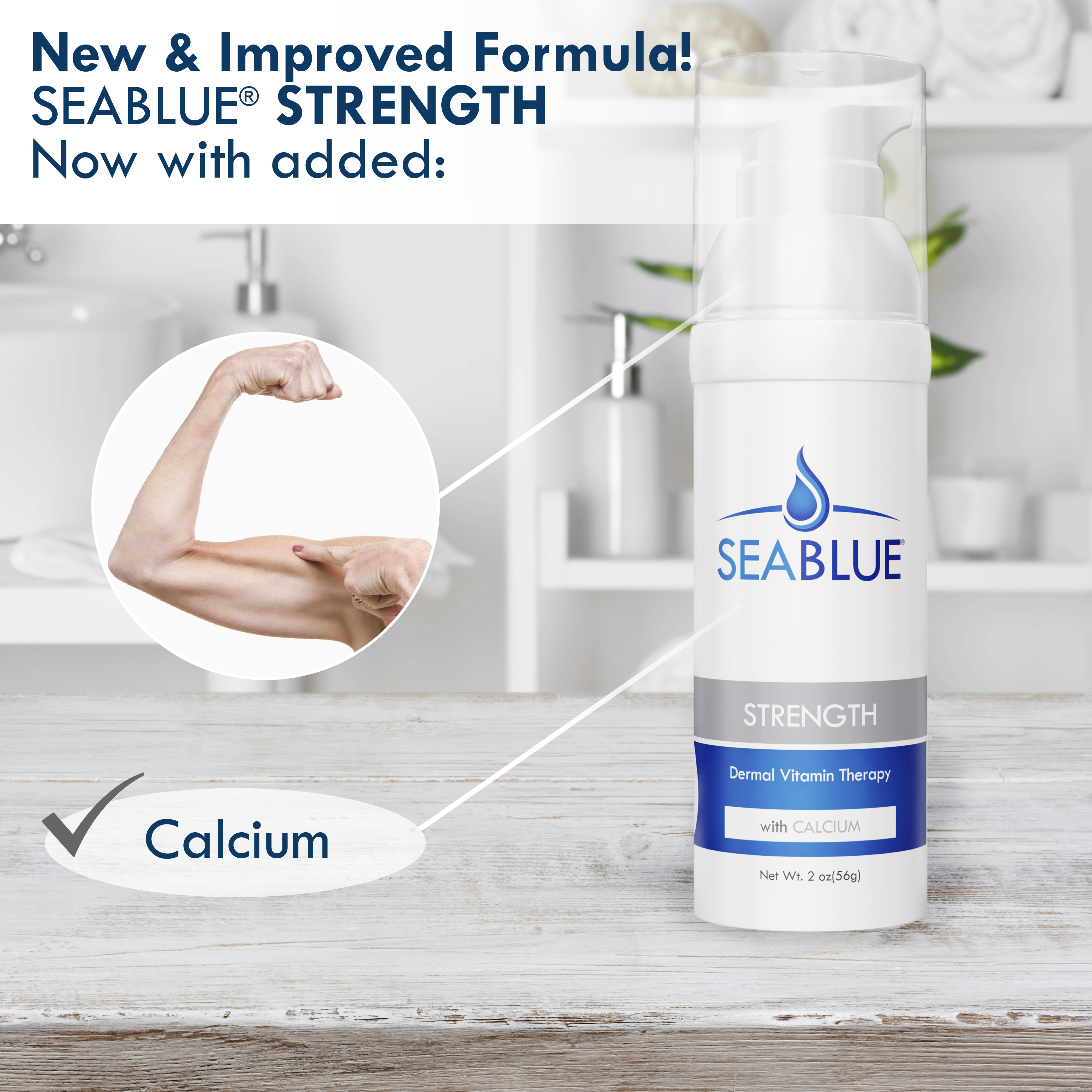 SEABLUE® Strength Dermal Vitamin Cream with Calcium